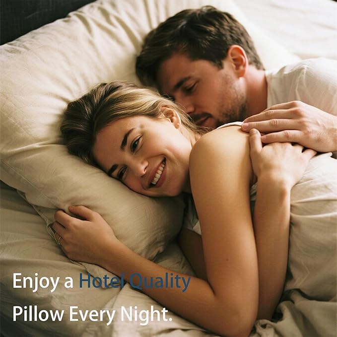 VAINOC Pillows Queen Size Set of 4,Breathable Hotel Collection Bed Pillows for Side Back Stomach Sleepers，Machine Washable Supportive Soft Down Alternative Microfiber Filled
