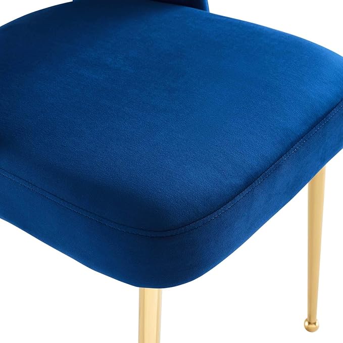 Modway Rouse Performance Velvet Dining Side Chair in Navy