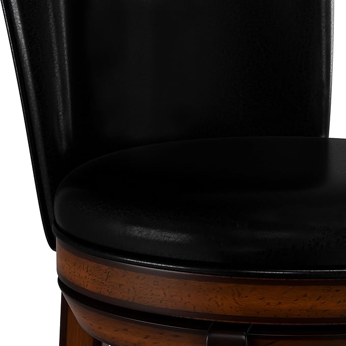 Hillsdale Victoria Wood Counter Height Swivel Stool, Dark Chestnut