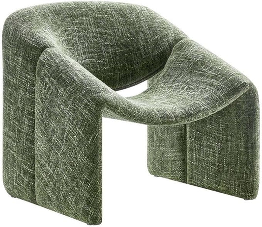 Modway Vivi Chenille Upholstered Accent Basil-Plush, Comfy Armchair, Ideal as a Modern Barrel, Lounge Reading Chair for Living Room, Bedroom or Cozy Corner Seating