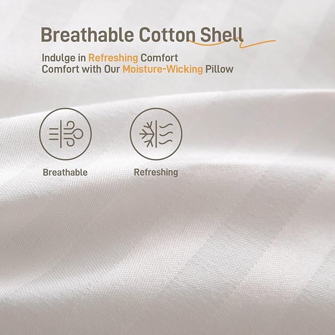 Lyralith Hypoallergenic Cotton Cover with Down Alternative Pillow, King Size, Luxury Hotel Quality, Ideal for Side, Back and Stomach Sleepers, Oeko-TEX Certified