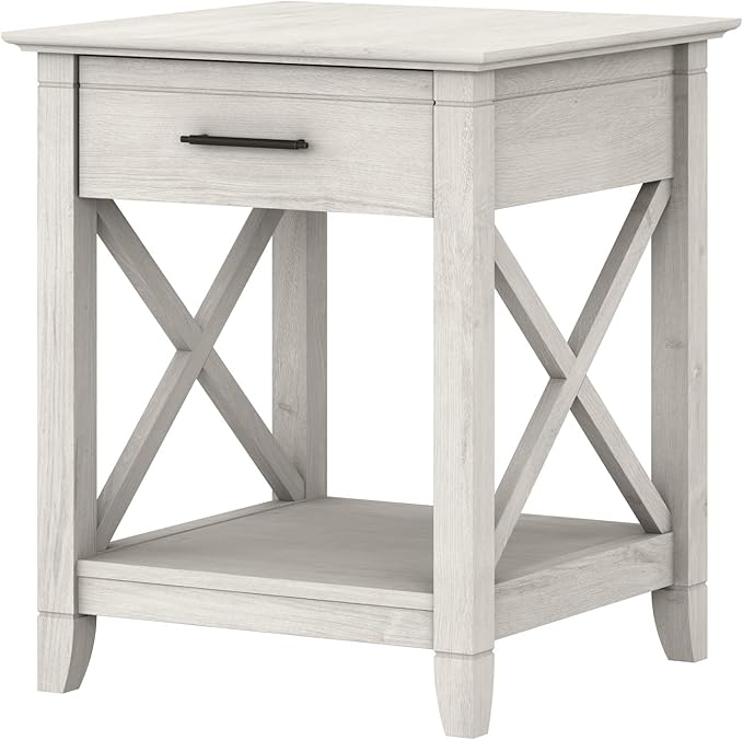 Bush Home Key West Nightstand with Drawer in Linen White Oak