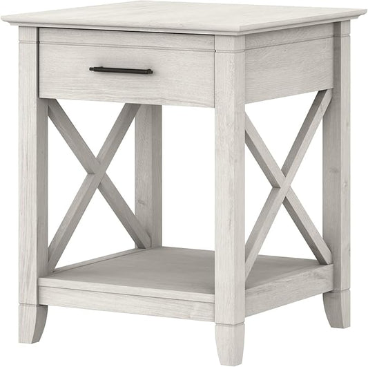 Bush Home Key West Nightstand with Drawer in Linen White Oak