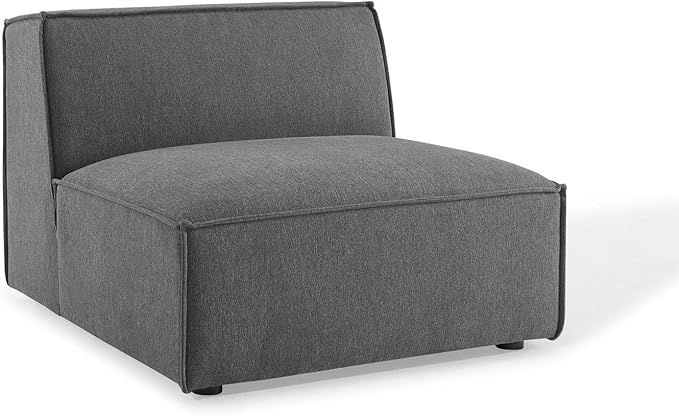 Modway Restore 8-Piece Upholstered Sectional Sofa in Charcoal