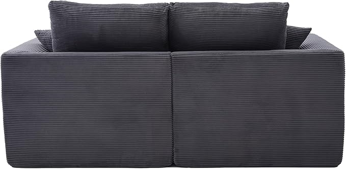 80.3" Cloud Loveseat Boneless Sofas for Living Room, 2 Seaters Modular Foam Cloud Sofa Couches, 2 Seat Compression Foam Couch with Toss Pillows, No Assembly Required