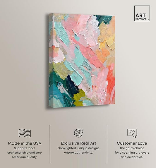 Art Remedy Pastel Layers Canvas Pastel Wall Art, Gallery Wrapped, 16" x 24"