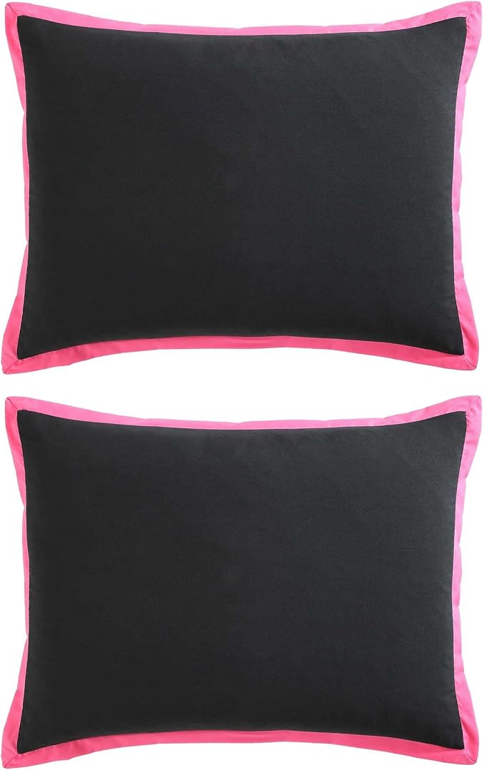 Betsey Johnson - King Comforter Set, Super Soft Bedding with Matching Shams, Bonus Throw Included, Chic Bedding Essentials (Signature Hotel Solid Black, King)