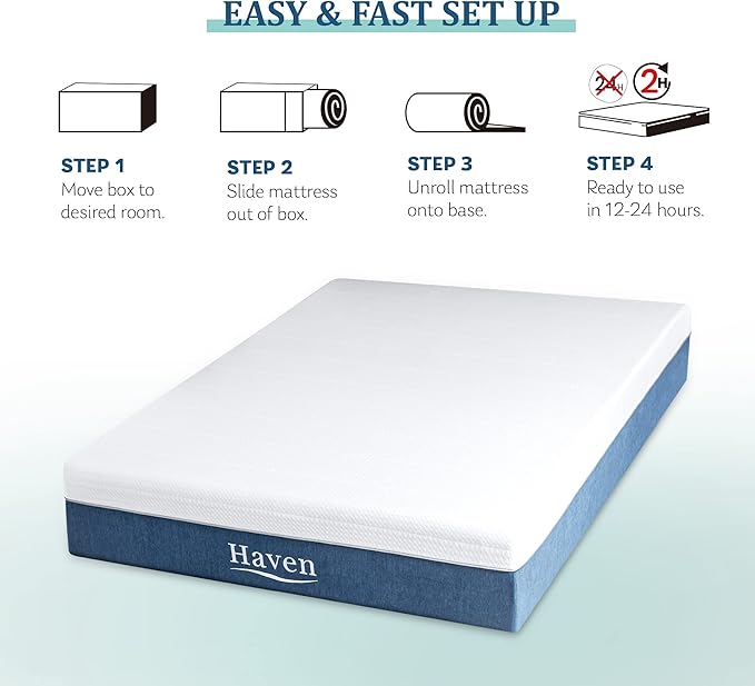 MLILY 12 Inch Queen Mattress, Gel Memory Foam, Medium Firm, Grey