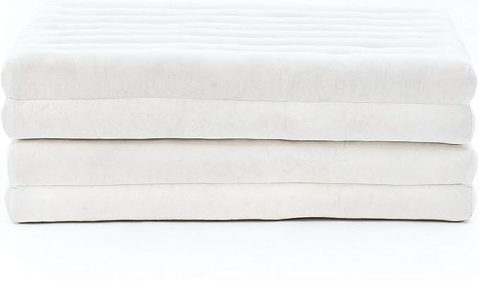 Leewadee Trifold Mattress Standard – Comfortable Thai Massage Pad, Foldable Floor Mattress Filled with Eco-Friendly Kapok, Perfect to Use as a Sleeping Mat 79 x 28 inches, Ecru
