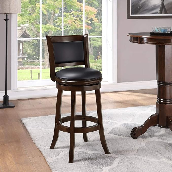 Boraam Augusta Swivel Bar Stool - Black/Cappuccino