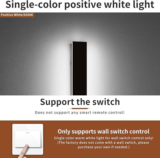 2 Pack 71inch Exterior Wall Light Fixture, 6000K Cold White Modern Long Outdoor Wall Sconce, IP65 Waterproof, 60W, Black Minimalist Outside LED Strip Lights for Garage, Patio, Balcony, Fence