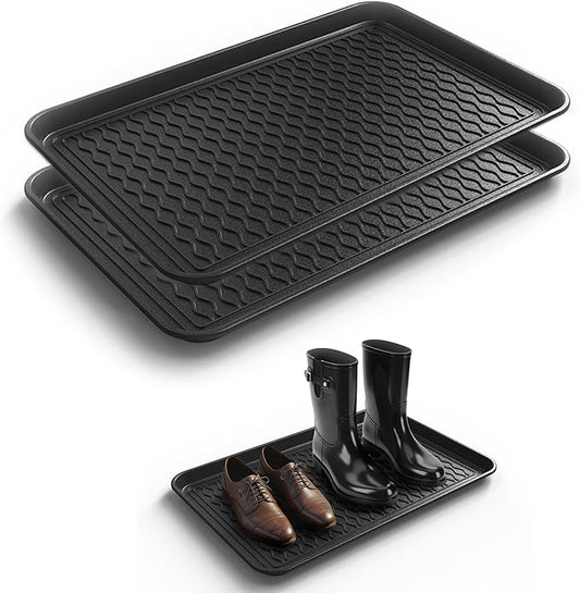 Boot Trays for Entryway, Multifunctional Shoe Mat with Cleaning Brush, Boot Tray for Shoes Plants Pots Pet Bowls