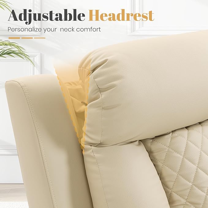2-Piece Power Reclining Sofa Set, 3-Seater Sofa with Drop-Down Console & 2-Seater Loveseat, Zero Wall Hugger Electric Recliner Couch with Adjustable Headrest, AC Outlets (Light Beige, 3 Seat)