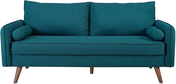 Modway Revive Contemporary Modern Fabric Upholstered Sofa In Teal