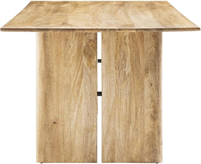 Modway Amistad 86" Solid Wood Modern Farmhouse Rectangular Dining Table in Oak