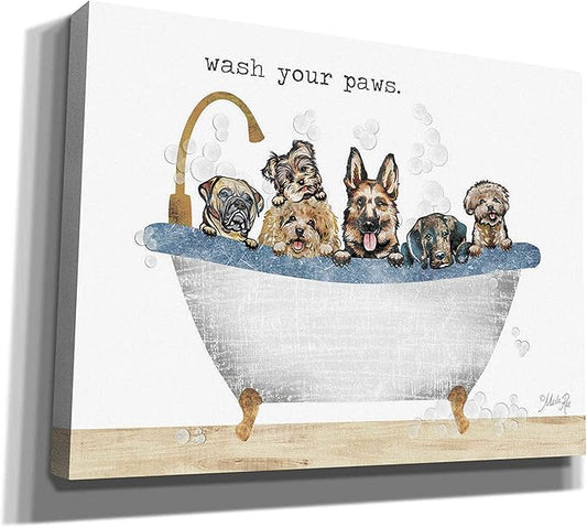Epic Graffiti 'Wash Your Paws' by Marla Rae, Canvas Wall Art, 54"x40"