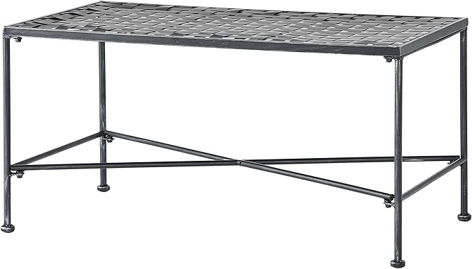 Christopher Knight Home Petra Iron Coffee Table, Black Brush Silver (296746)