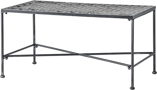 Christopher Knight Home Petra Iron Coffee Table, Black Brush Silver (296746)