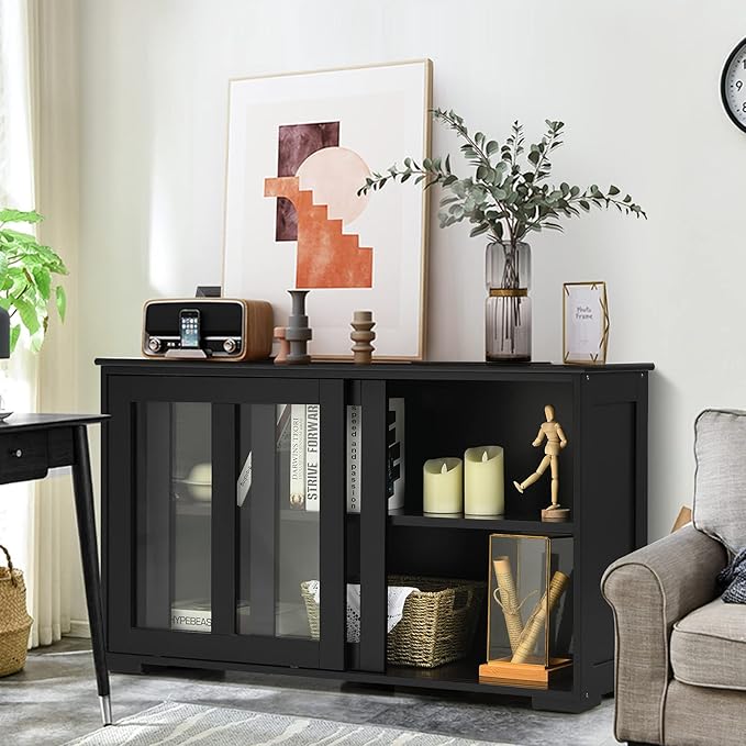 Buffets & Sideboards HW53867BK, Dark Black, Large