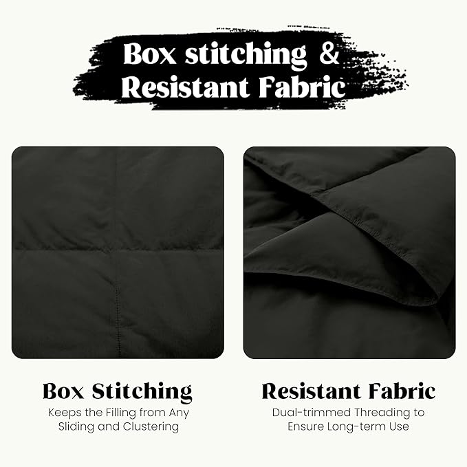 puredown® Soft Feather Down Throw Blanket Lightweight Packable Couch Throw for Indoor and Outdoor Use, Throw 50"X70", Black