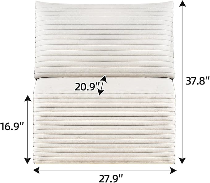 135" U Shaped Sectional Couch with Ottoman, Large Sectional Couches for Living Room, Plush Corduroy Convertible Sleeper Sofa, Compressed Foam Sofa in a Box No Assembly, Left Facing Chaise, White