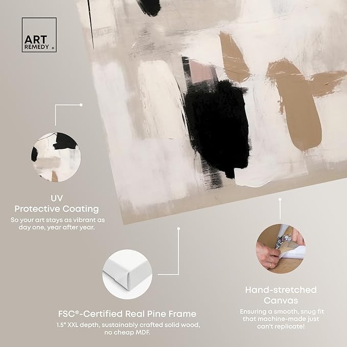 Art Remedy Strings in Abstraction Canvas Muted Abstract Wall Art, Gallery Wrapped, 36" x 54"