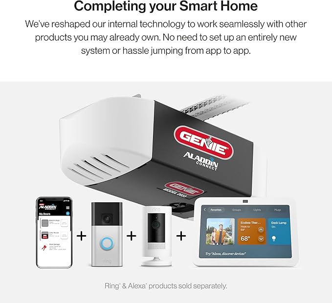 Genie Chain Glide Connect Essentials Smart Garage Door Opener - Reliable Chain Drive Opener With LED Lighting- Compatible with Alexa, SmartThings, Brilliant Smart Home