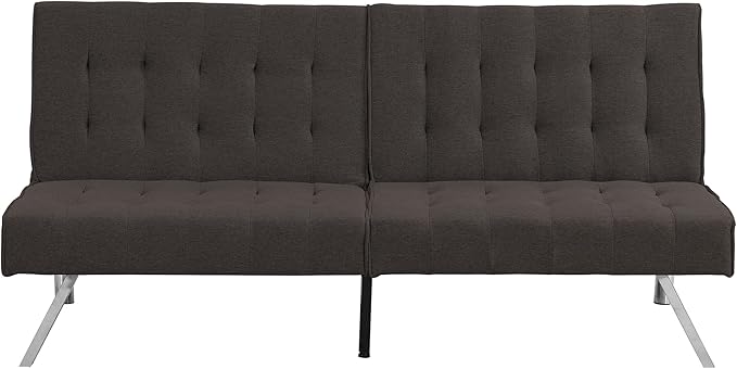 YOPTO Fabric Convertible Folding Futon Sofa Bed,Upholstered Sleeper Couch Daybed with Wood Frame, Stainless Leg for Compact Living Space, Apartment, Living Room,Bedroom,Dorm,Espresso