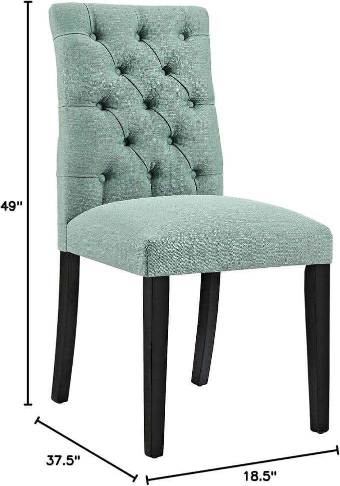 Modway Duchess Fabric Set of 2, Two Dining Chairs, Laguna
