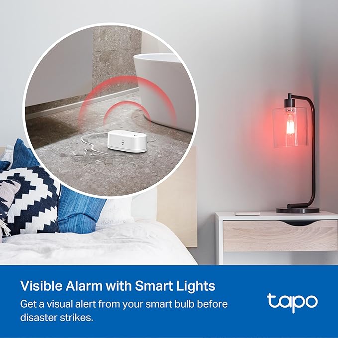 TP-Link Tapo Smart Water Leak Detector Kit: Water Leak Sensor T300 + Hub H100 (Rapid Dripping Detection, 90dB Adjustable Alarm, App Alerts, Compatible with Alexa and Google Home)