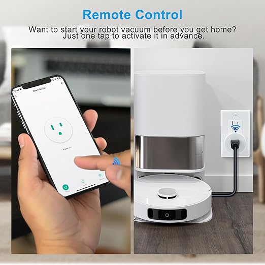 Greencycle Smart Wireless Remote Control Outlet Plug,WiFi Outlets for Household,On Off Smart Outlets Switch Compatible with Tuya,Alexa and Google Assistant,Timer Outlet,No Wiring,White,2SW+1Outlet