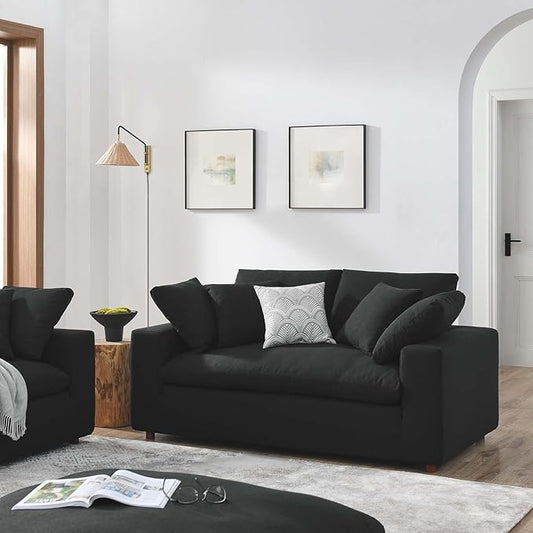 Modway EEI-4859-BLK Commix Down Filled Overstuffed Loveseat, Black