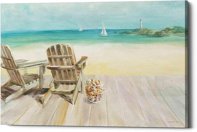 Epic Graffiti 'Seaside Morning 1' by Danhui Nai, Canvas Wall Art, 26"x40"