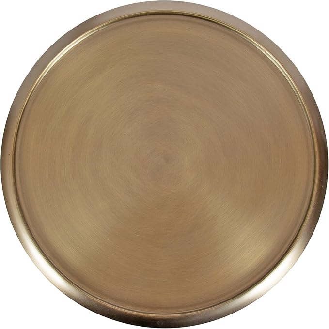 Kate and Laurel Sanzo Modern Pedestal Round Side Table, 15 x 15 x 24, Antique Brass and Black, Circle End Table with Metal Tabletop for Use as Indoor Plant Stand or Bedroom Nightstand