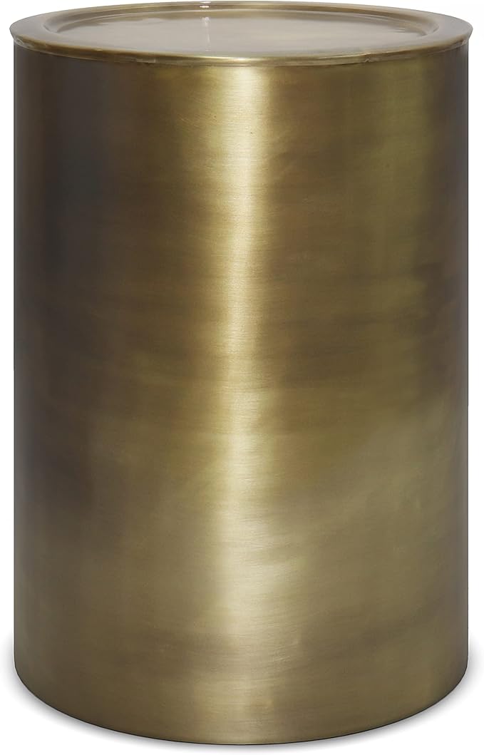 SIMPLIHOME Corbin Side Table – 16 inch Wide Smooth Metal Round Accent Table in Antique Gold, Industrial Style End Table for Living Room, Bedroom, or Office with Sturdy Base, Assembled
