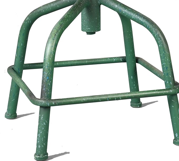 Topower Farmhouse Kitchen Stool, Industrial Counter Stool, Kitchen Deco Round Seat Standard Height Adjustable Swivel Bar Stools Indoor House Design Wood Seat Antique Green Set of 2