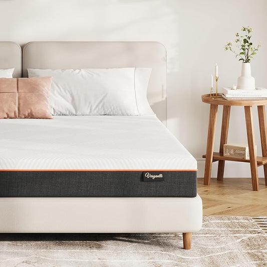 Vesgantti Twin XL Mattress, 6 Inch Gel Memory Foam Mattress Twin XL Size with Comfort Foam for Pressure Relief & Cool Sleep & Body Support, Made in USA, Medium Feel Bed in a Box, White