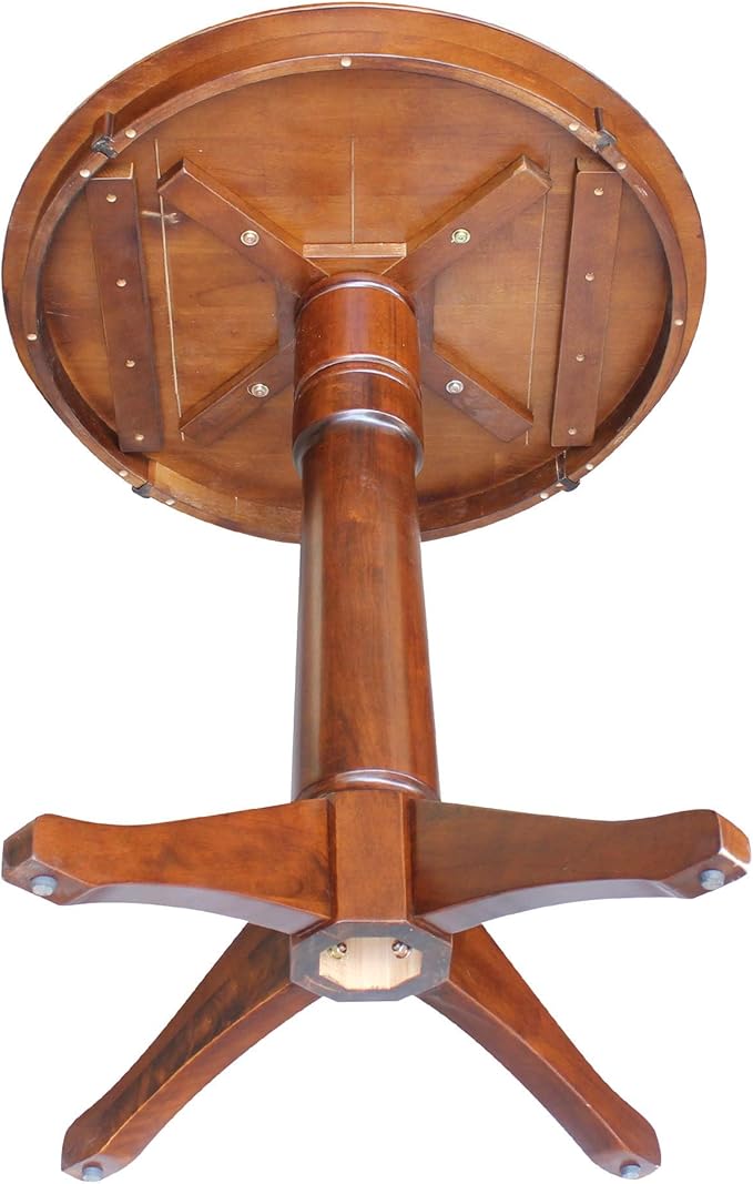 International Concepts 30" Round Top Pedestal Table-34.9" H Dining Table, Espresso