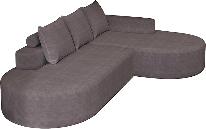 Cloud Modular Sectional Sofa with Curved Chaise Lounge,108.5" Oversized Modern Memory Foam Couch, Ergonomic BonelessModular Floor Sofa with High-for Living Room, Apartment & Office | Deep Seat, Wider Armrest, Free Combination