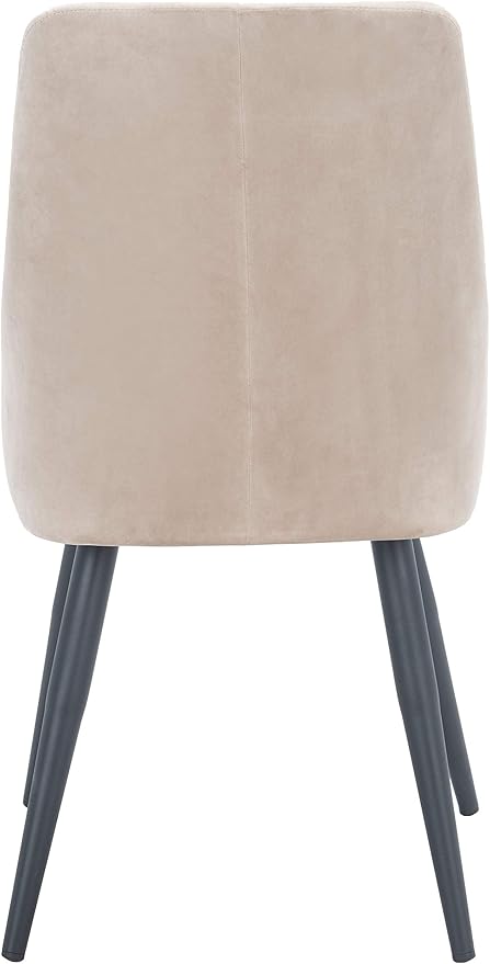 Safavieh Home Collection Zoi Velvet 19-inch (Set of 2) Dining Chair, Taupe/Black