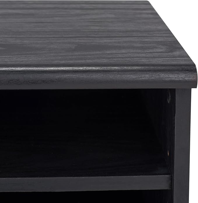 SAFAVIEH Aurelio TV Stand for up to 55" Flatscreen – Black, 1 Sliding Door with Interior Storage and Open Shelves, Entertainment Media Console (MED9600B)