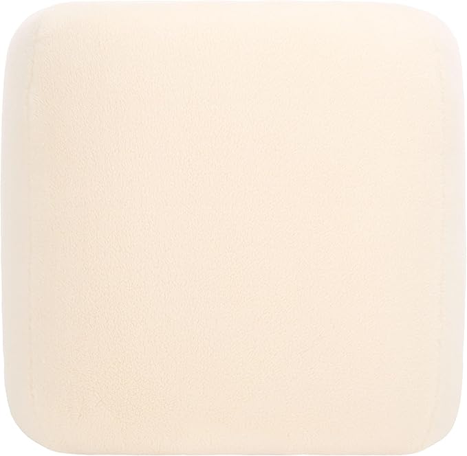 SAFAVIEH Home Collection Kibo Cream Faux Shearling Waterfall Curved Ottoman (Fully Assembled)