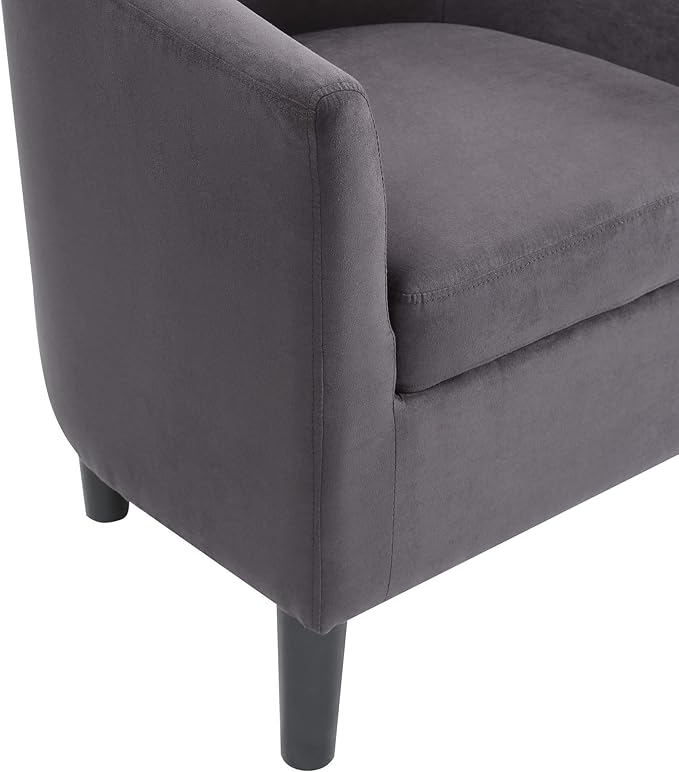 Convenience Concepts Take a Seat Churchill Accent Chair with Ottoman, Dark Gray Microfiber