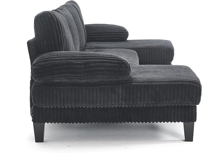 Eafurn Symmetrical U Shaped Sectional Sofa with Double Chaise Lounge,Modern Corduroy Upholstered Oversized Corner Couch, Deep Seat Comfy 4-Seater Sofa w/Pillow-top Armrest for Living Room