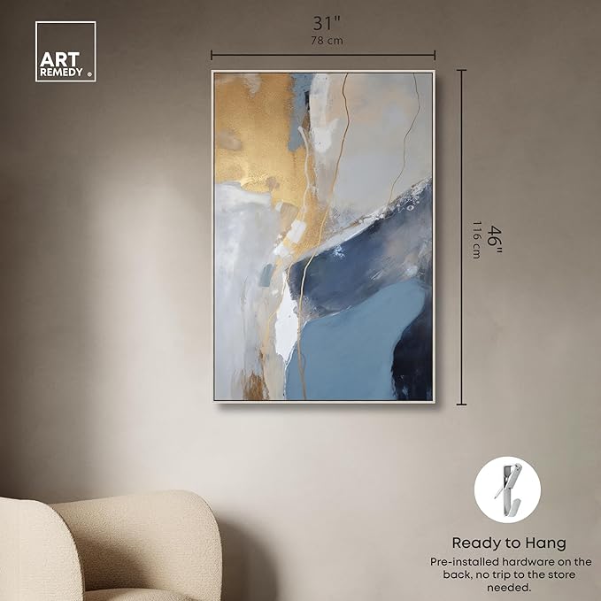 Art Remedy This Close Canvas Timeless Abstract Wall Art, Silver Frame, 30" x 45"