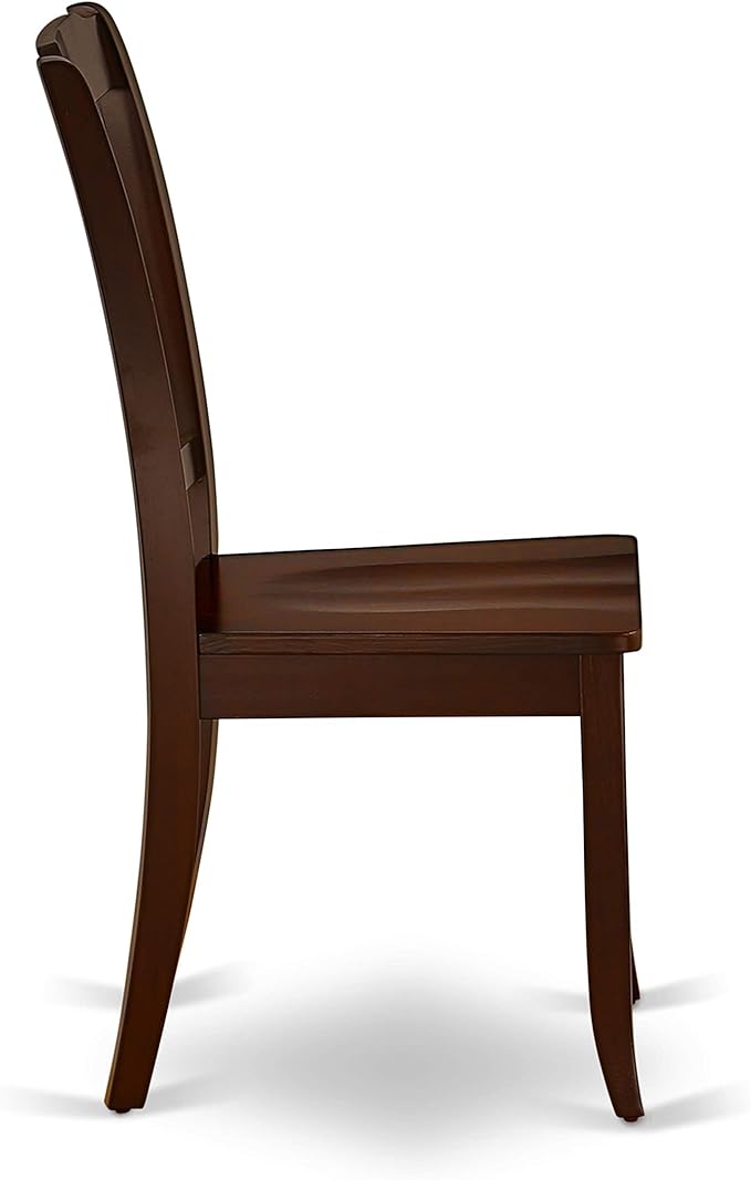 East West Furniture DAC-MAH-W Danbury Dining Room Chairs - Slat Back Solid Wood Seat Chairs, Set of 2, Mahogany