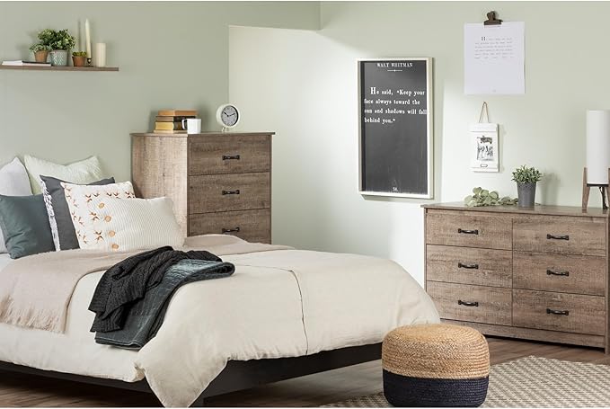South Shore Tassio 1-Drawer Nightstand-Weathered Oak