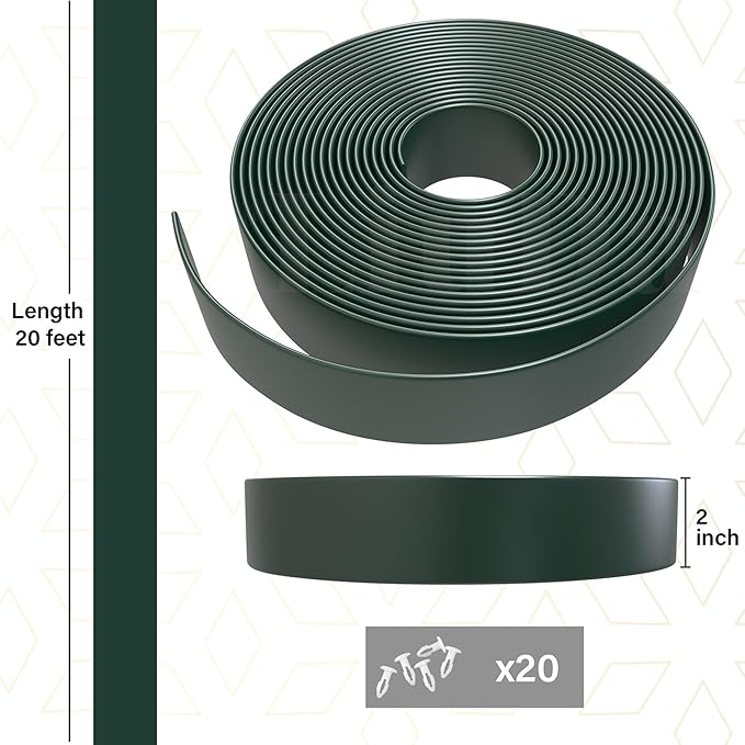 2" x20' ft Vinyl Straps for Patio Chairs Repair Kit Outdoor Vinyl Strapping for Patio Furniture Replacement Straps for Patio Chairs Straps Replacement Lawn Chair Webbing (Dark Green)+20 Rivets
