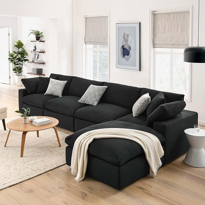 Modway Commix Down-Filled Overstuffed Upholstered 5-Piece Sectional Sofa Set