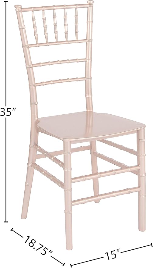 Flash Furniture 2 Pk. HERCULES Series Rose Gold Resin Stacking Chiavari Chair